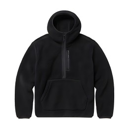 Fleece hoodie μπουφάν μαύρο