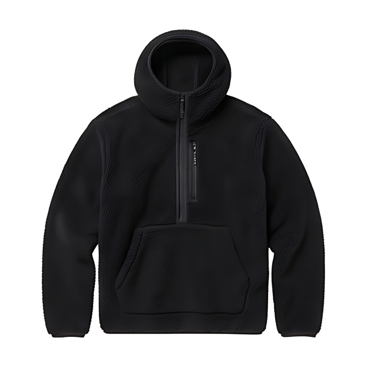 Fleece hoodie μπουφάν μαύρο